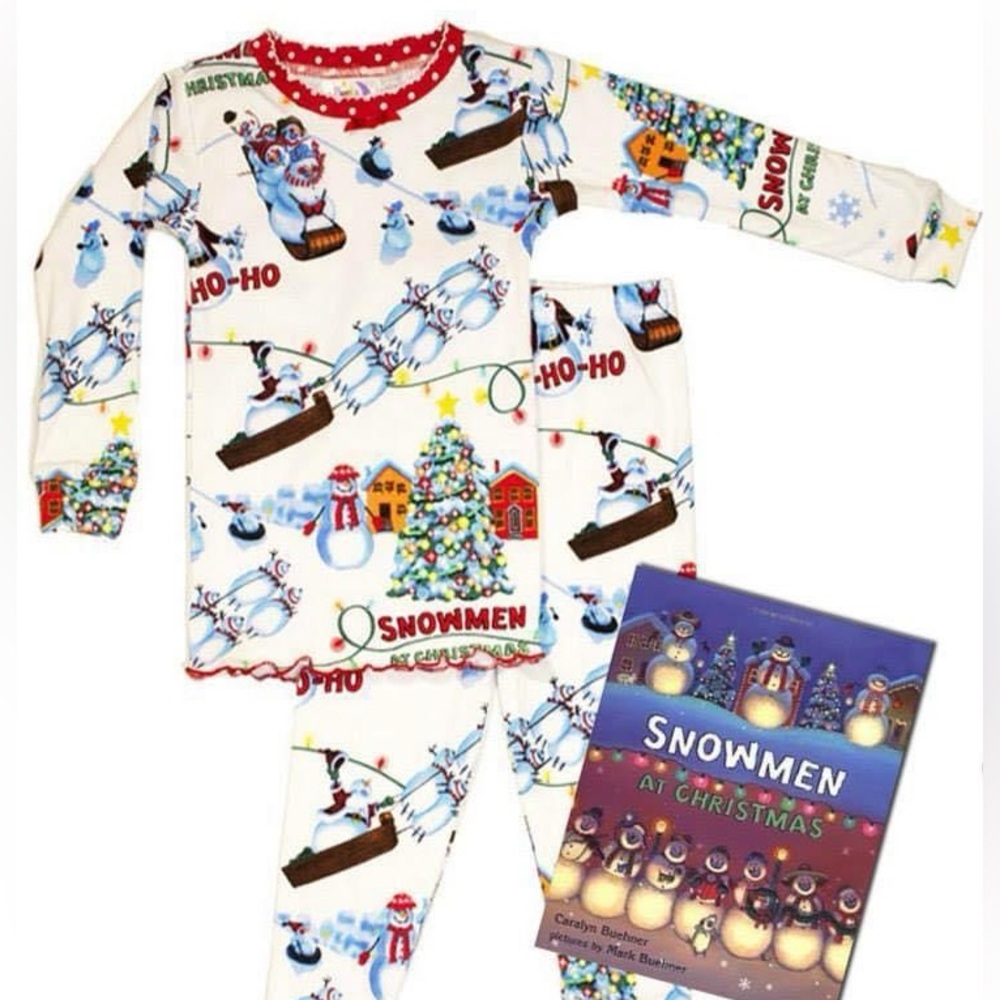 Little girls Christmas Pjs & book